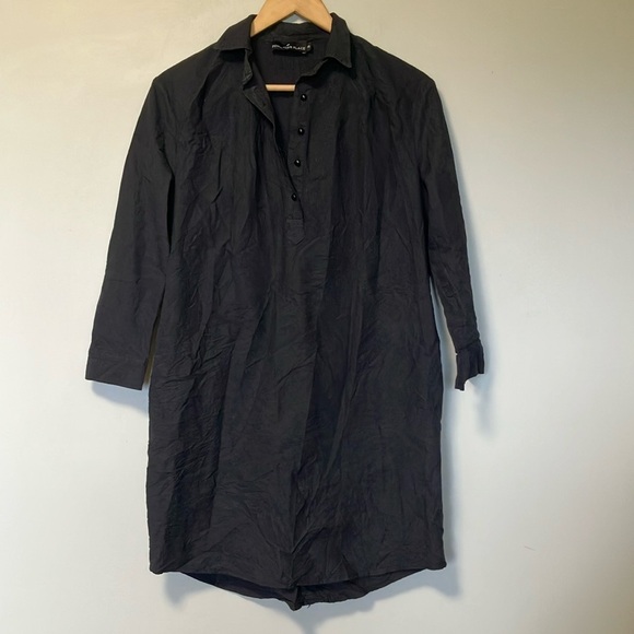 Pomander Place Black Button-Up Shirt Dress - Picture 1 of 5